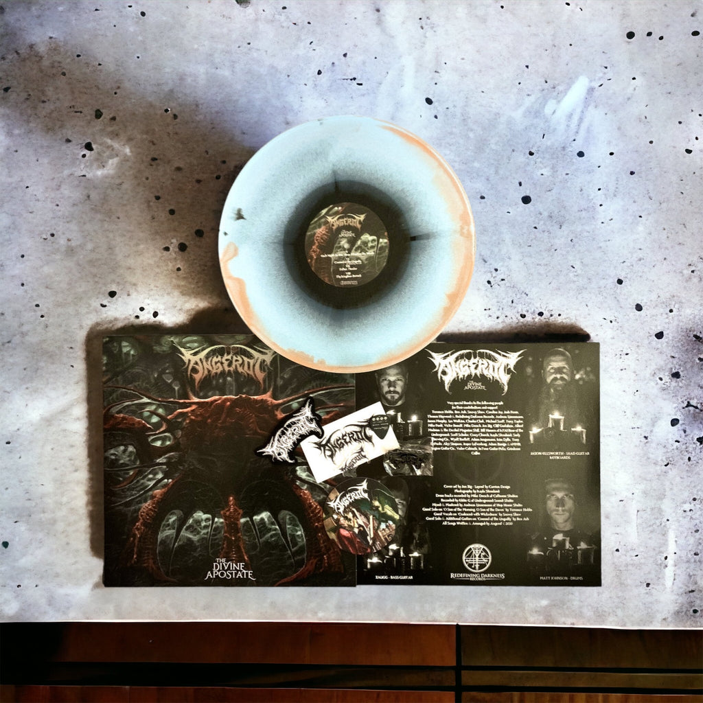 Angerot – The Divine Apostate LP [Deluxe W/ Patch, Pin, Sitcker, Etc] - Blastbeats Vinyl